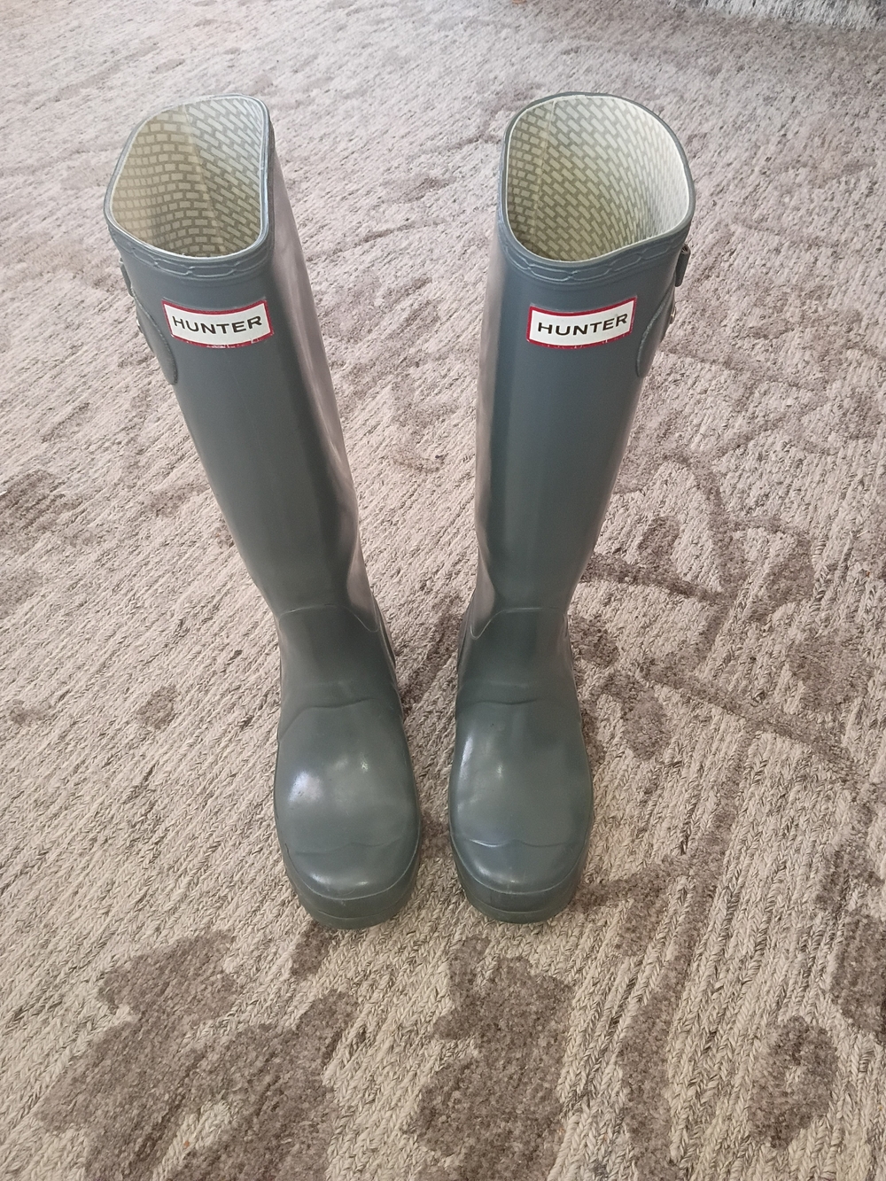 Hunter Slate Gray Tall Waterproof Rain Boots - Women's Size 6 (EU 37)